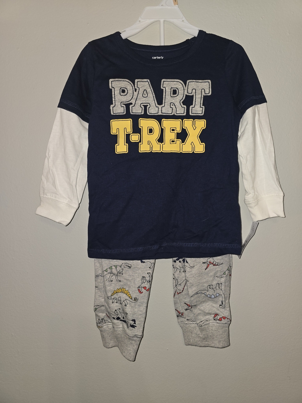 Carter's Navy and Gray 'Part T-Rex' Two-Piece Set